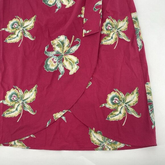 Faherty Size XL Pink Floral Seersucker Wrap Skirt Midi Pacifica Orchid NWT - Picture 6 of 13